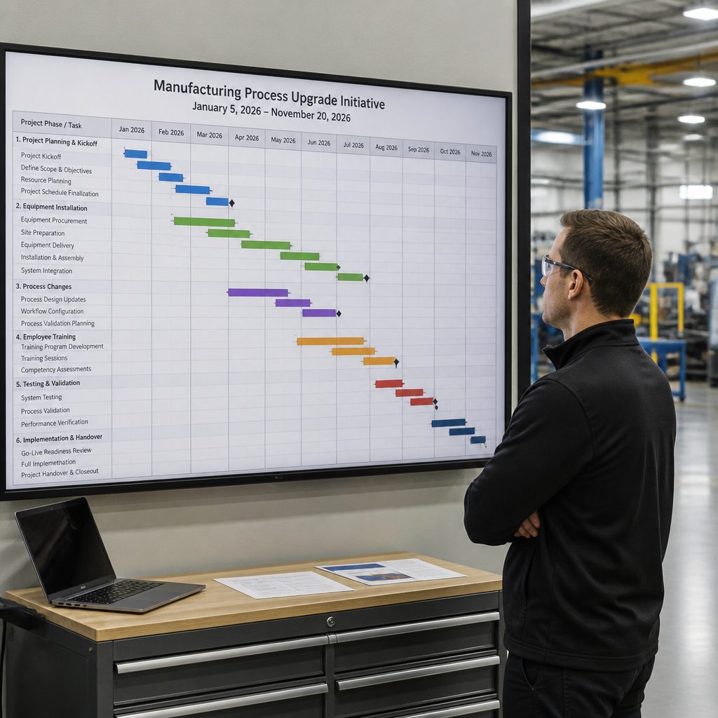 Project plan review in a manufacturing setting